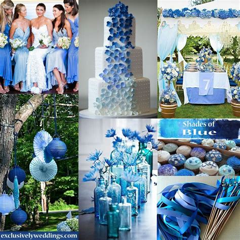 different shades of blue decorations